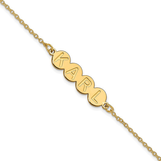 14k Yellow Gold  4 Letter Bubble Bracelet