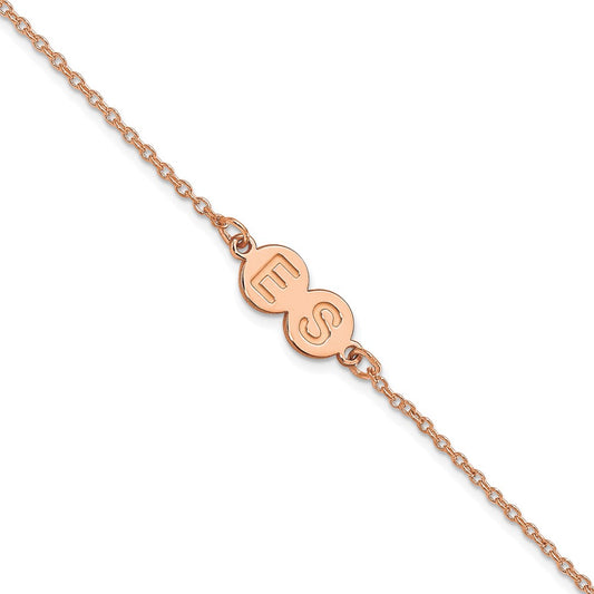 14k Rose Gold 2 Letter Bubble Bracelet