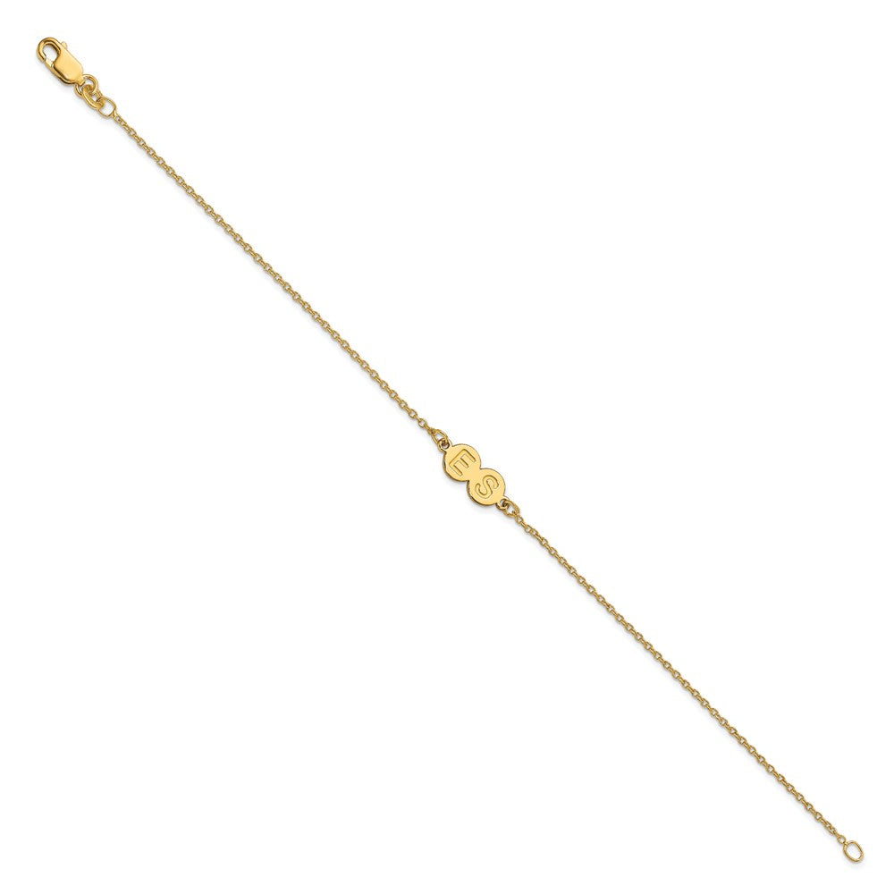 14k Yellow Gold 2 Letter Bubble Bracelet