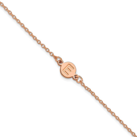 14k Rose Gold 1 Letter Bubble Bracelet