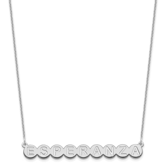 14k White Gold 9 Letter Bubble Necklace
