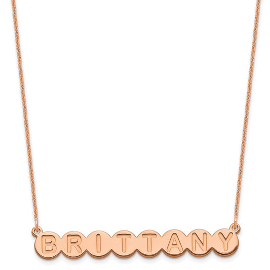 14k Rose Gold 8 Letter Bubble Necklace