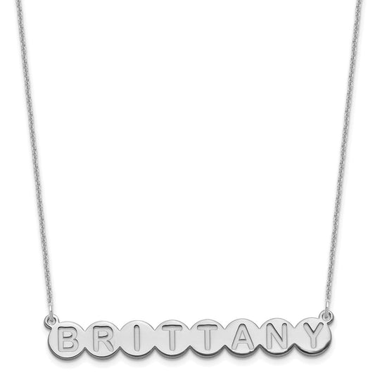 10k White Gold 8 Letter Bubble Necklace