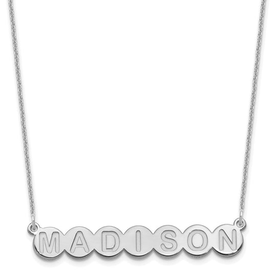14k White Gold 7 Letter Bubble Necklace