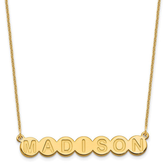 14k Yellow Gold 7 Letter Bubble Necklace