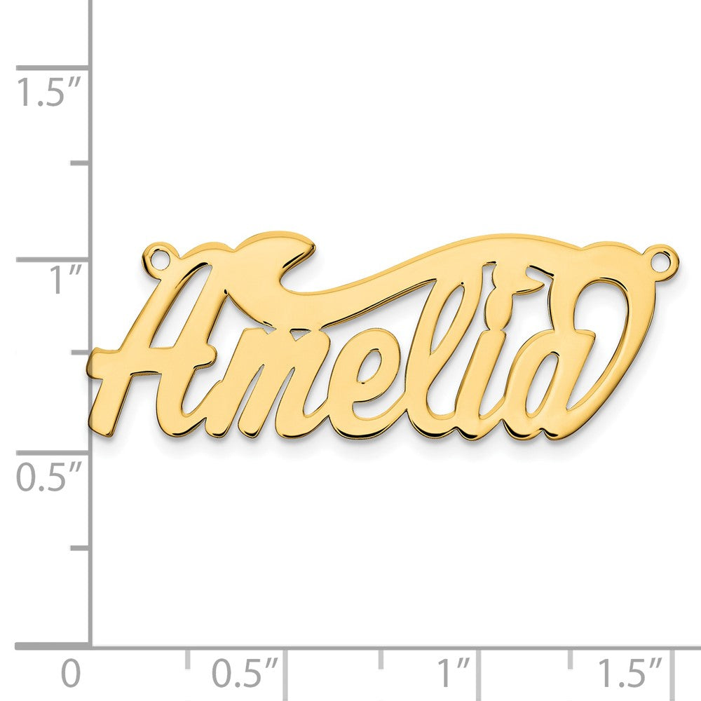 Sterling Silver/Gold-plated Polished Name Plate