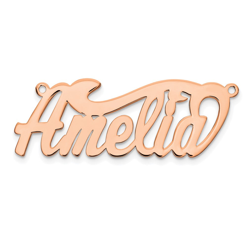Sterling Silver/Rose-plated Polished Name Plate