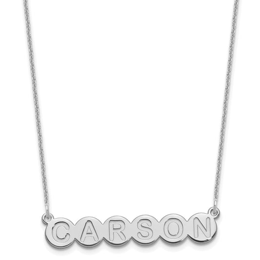 14k White Gold 6 Letter Bubble Necklace