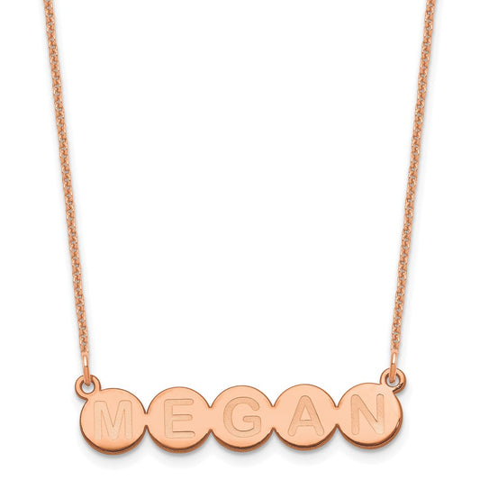 14k Rose Gold 5 Letter Bubble Necklace