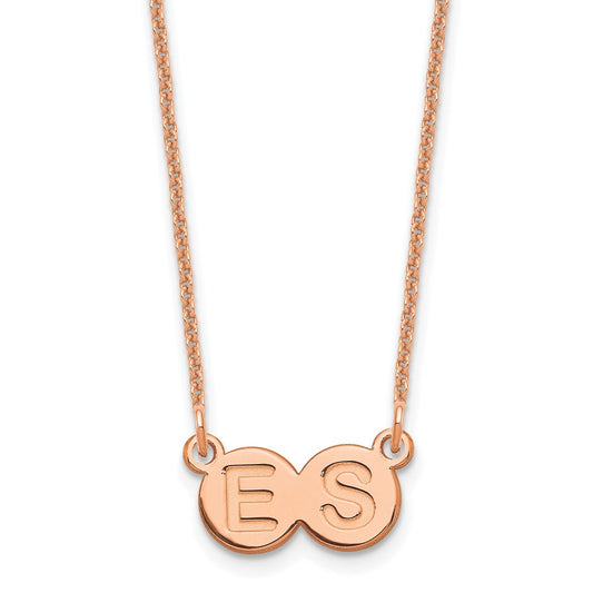 14k Rose Gold 2 Letter Bubble Necklace
