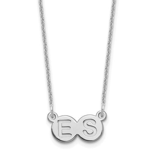 14k White Gold 2 Letter Bubble Necklace