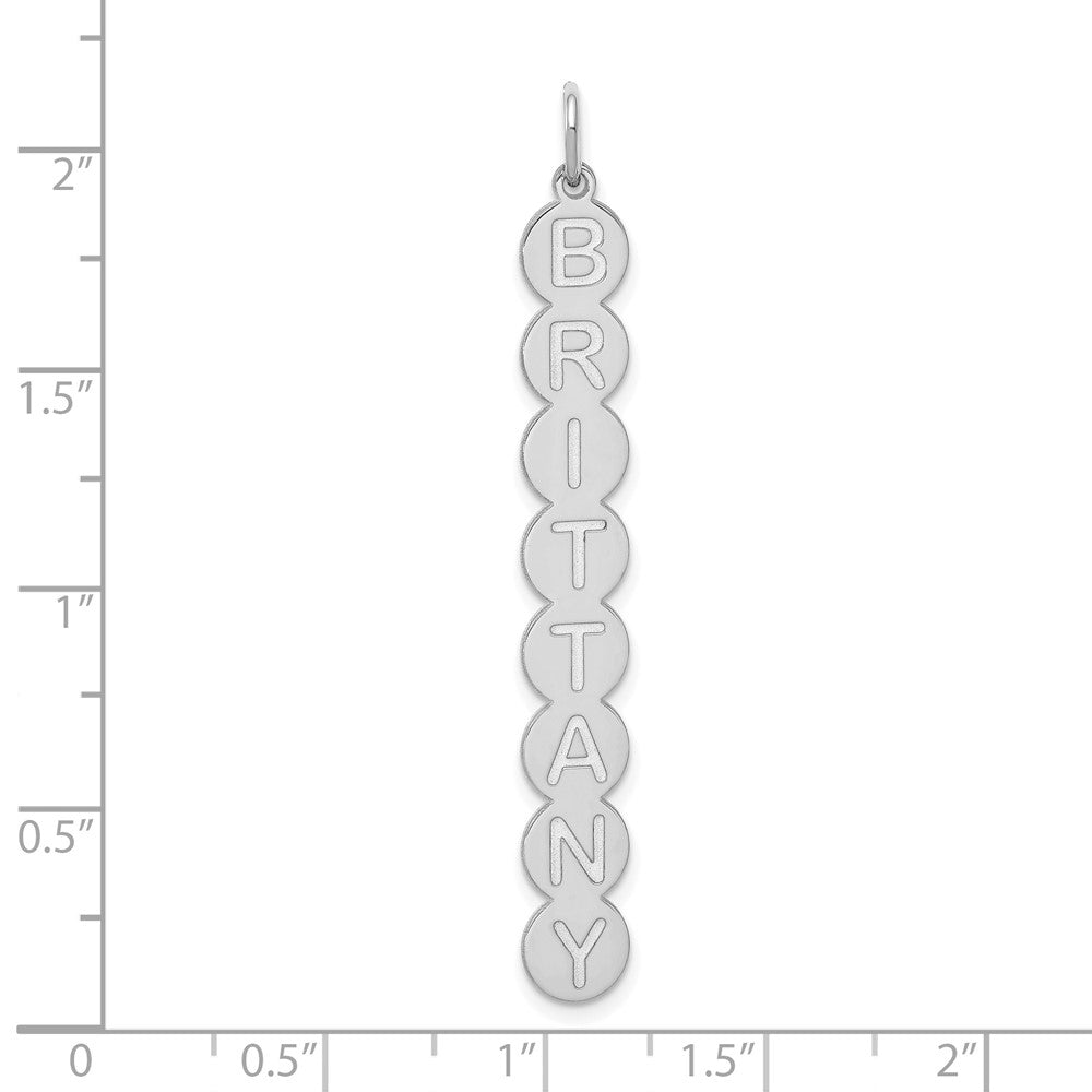 14k White Gold  8 Letter Bubble Pendant