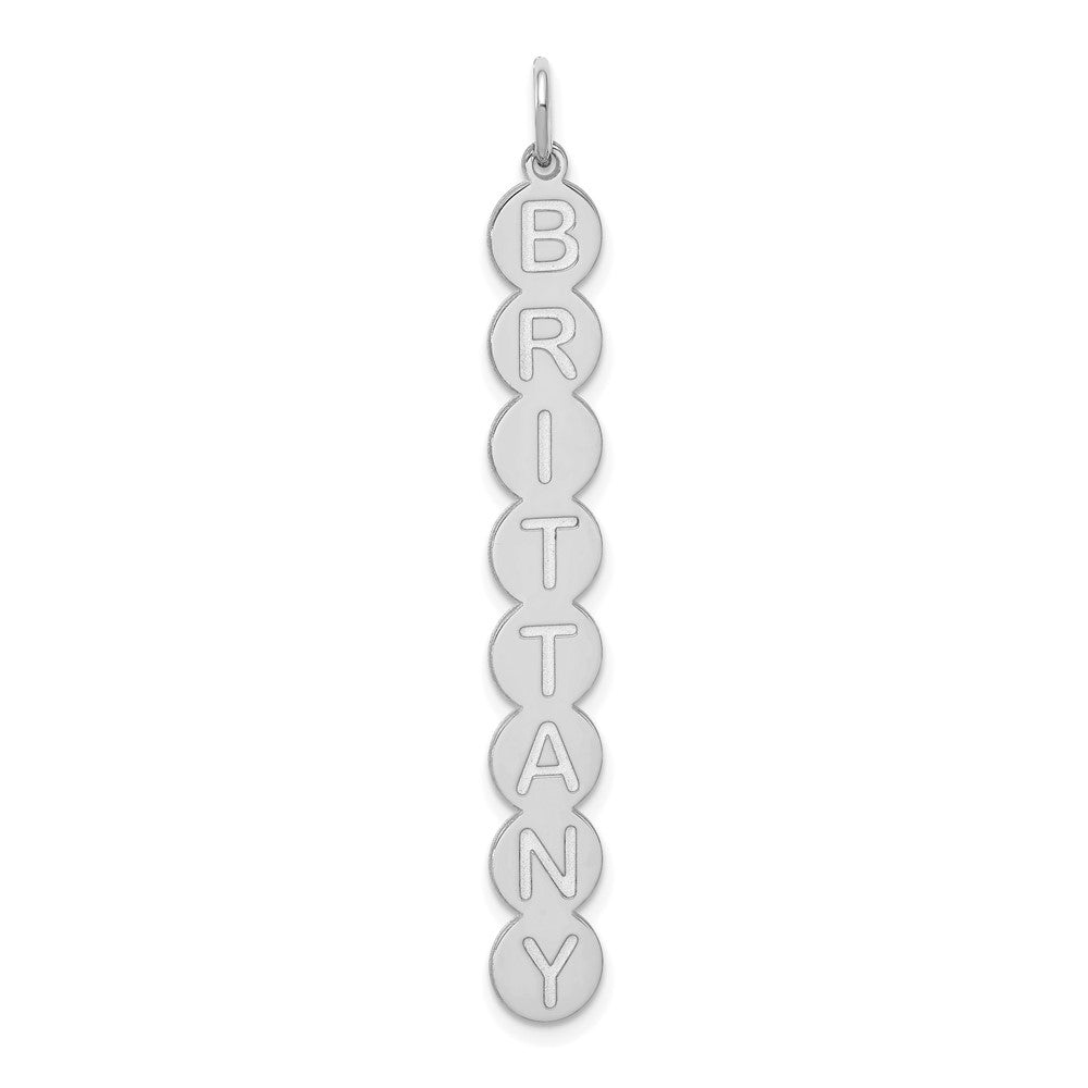 14k White Gold  8 Letter Bubble Pendant