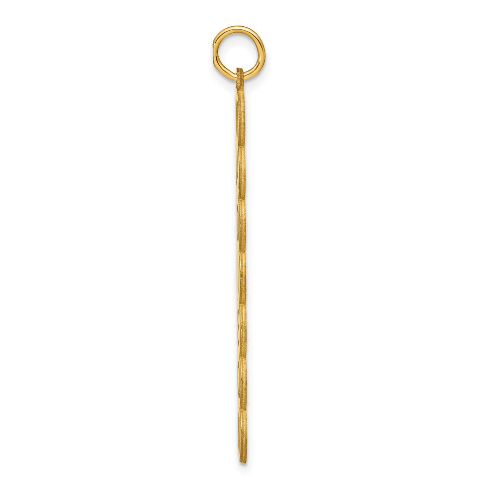 14k Yellow Gold 7 Letter Bubble Pendant