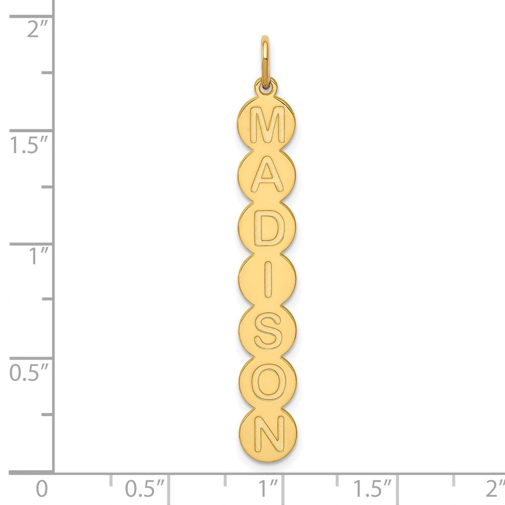 14k Yellow Gold 7 Letter Bubble Pendant