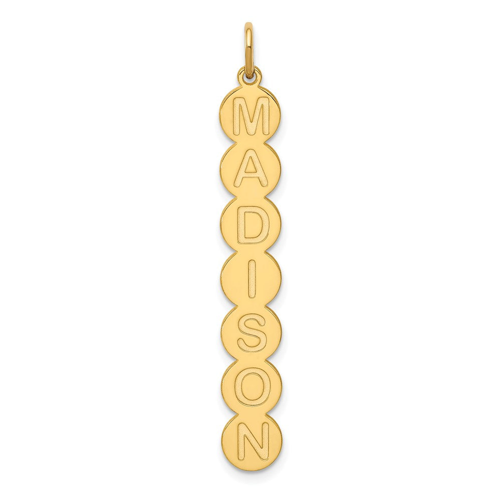 14k Yellow Gold 7 Letter Bubble Pendant
