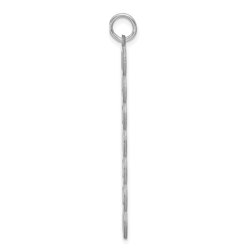 14k White Gold 7 Letter Bubble Pendant