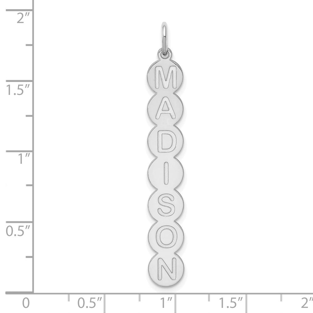 14k White Gold 7 Letter Bubble Pendant