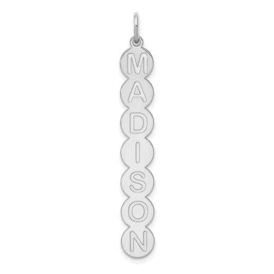 10k White Gold 7 Letter Bubble Pendant