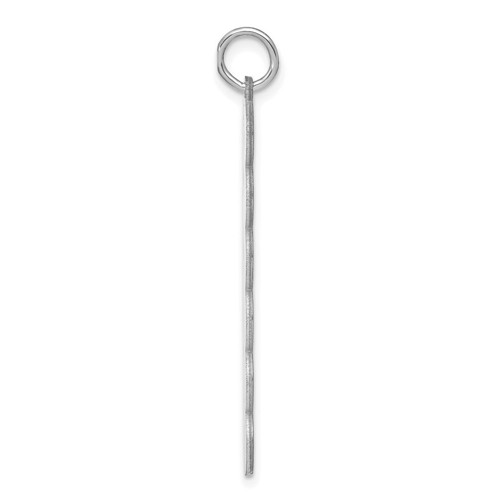 14k White Gold  6 Letter Bubble Pendant