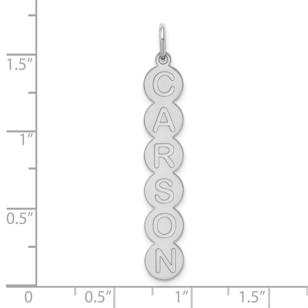 14k White Gold  6 Letter Bubble Pendant
