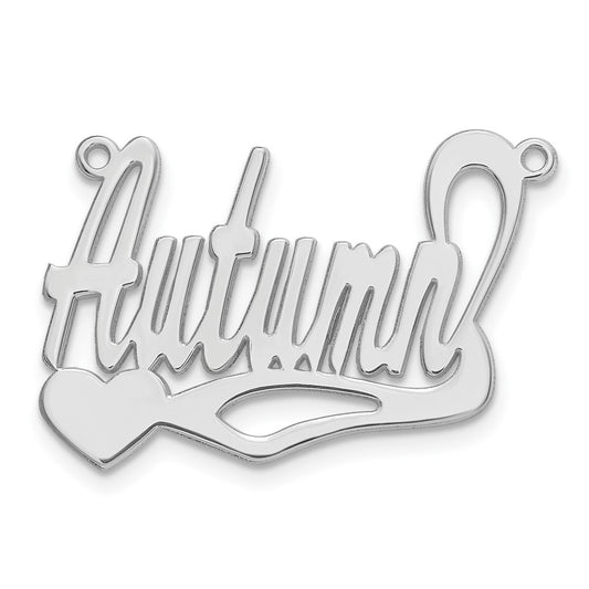 10k White Gold Polished Heart Name Plate