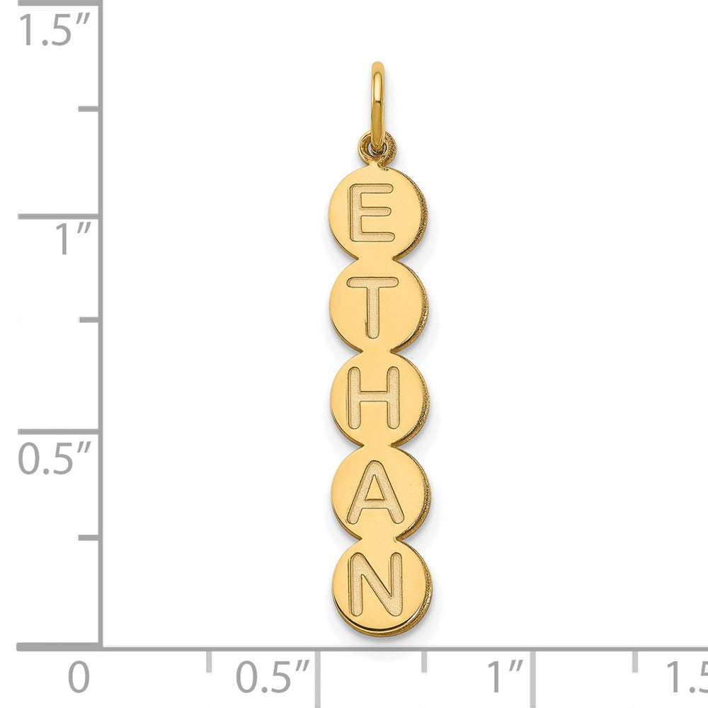 14k Yellow Gold  5 Letter Bubble Pendant