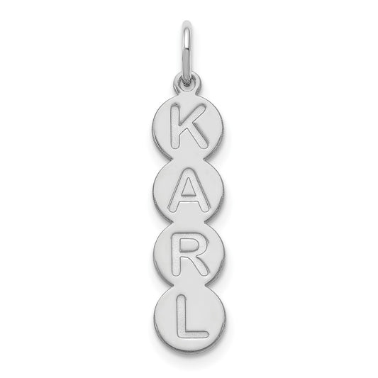 10k White Gold Rose Gold 4 Letter Bubble Pendant