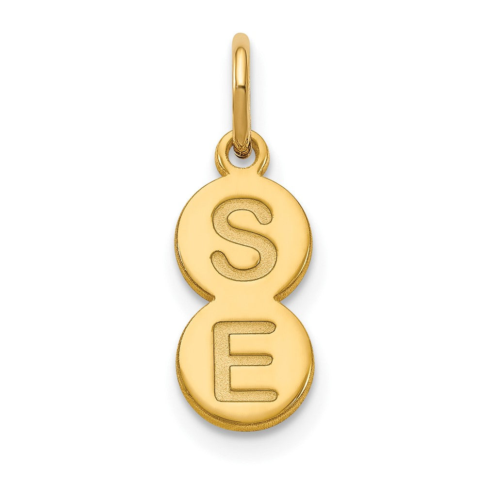 14k Yellow Gold 2 Letter Bubble Pendant