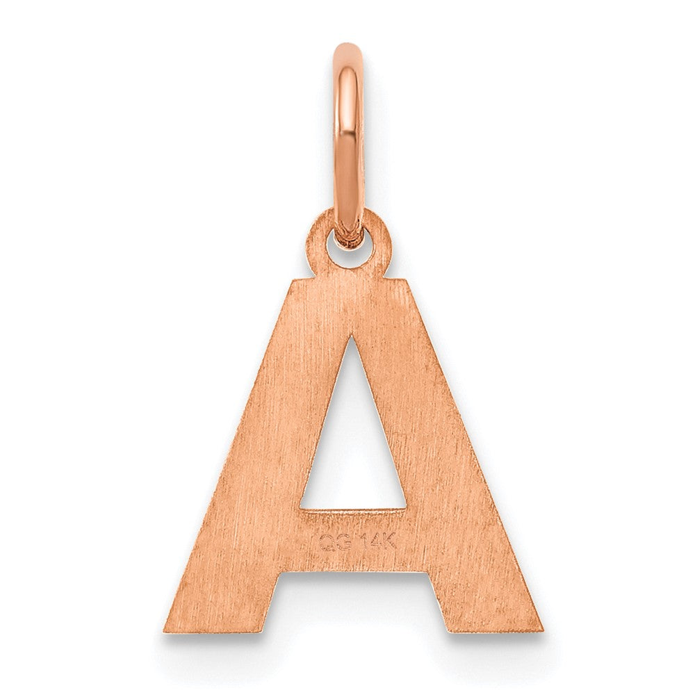 10k Rose Gold Letter A Initial Pendant
