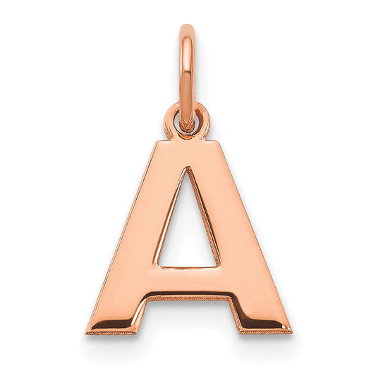 10k Rose Gold Letter A Initial Pendant