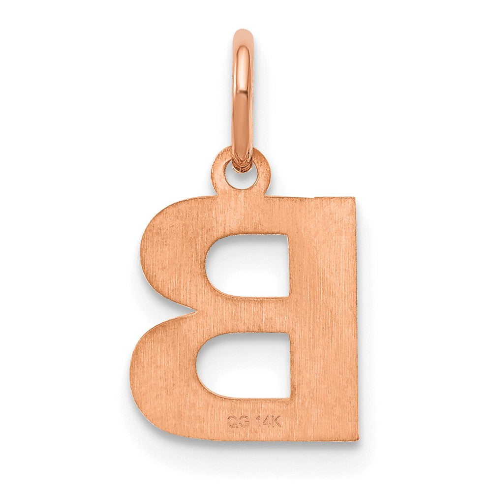 10k Rose Gold Letter B Initial Pendant