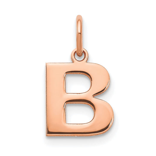 10k Rose Gold Letter B Initial Pendant