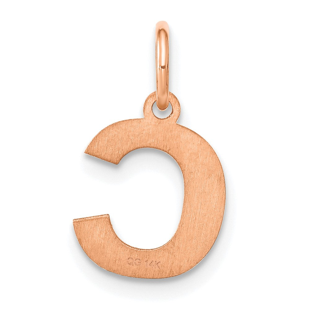 10k Rose Gold Letter C Initial Pendant