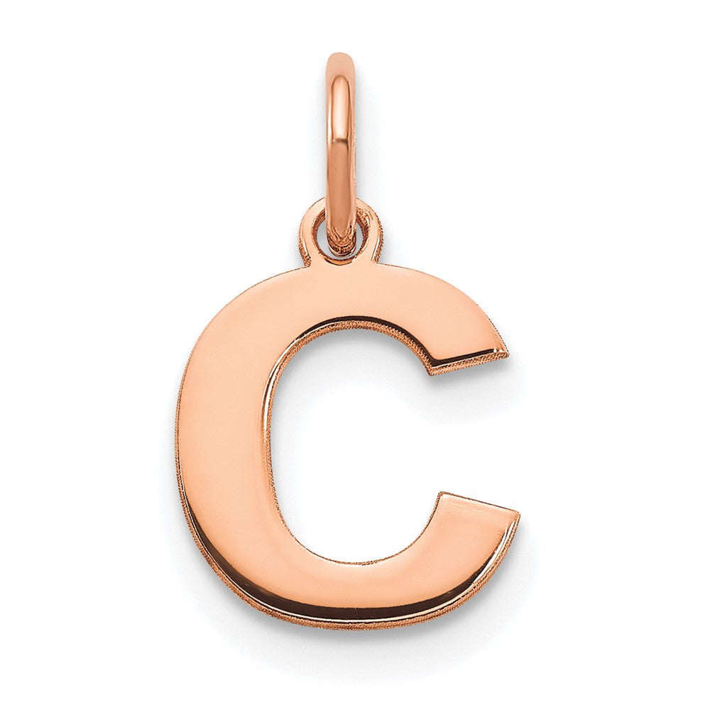 10k Rose Gold Letter C Initial Pendant