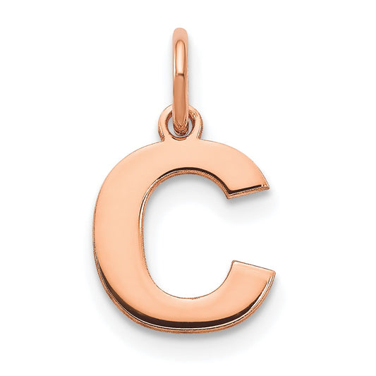 10k Rose Gold Letter C Initial Pendant