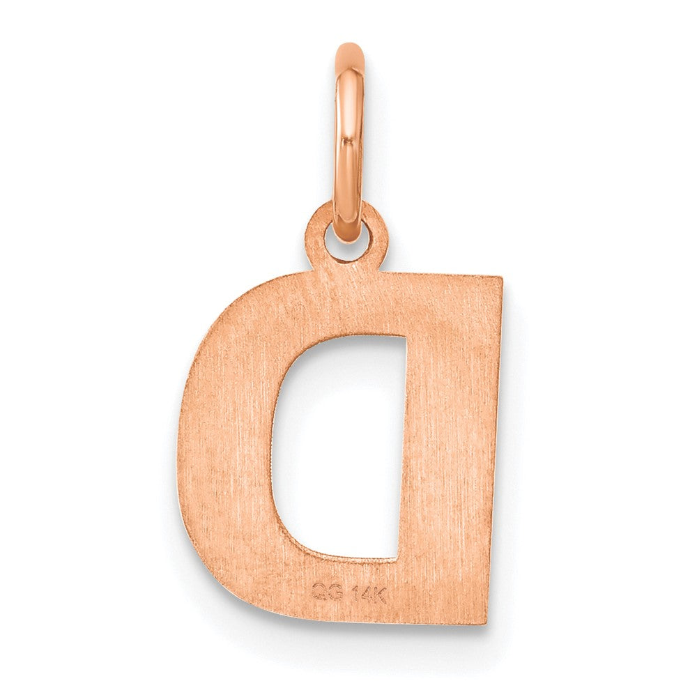 10k Rose Gold Letter D Initial Pendant