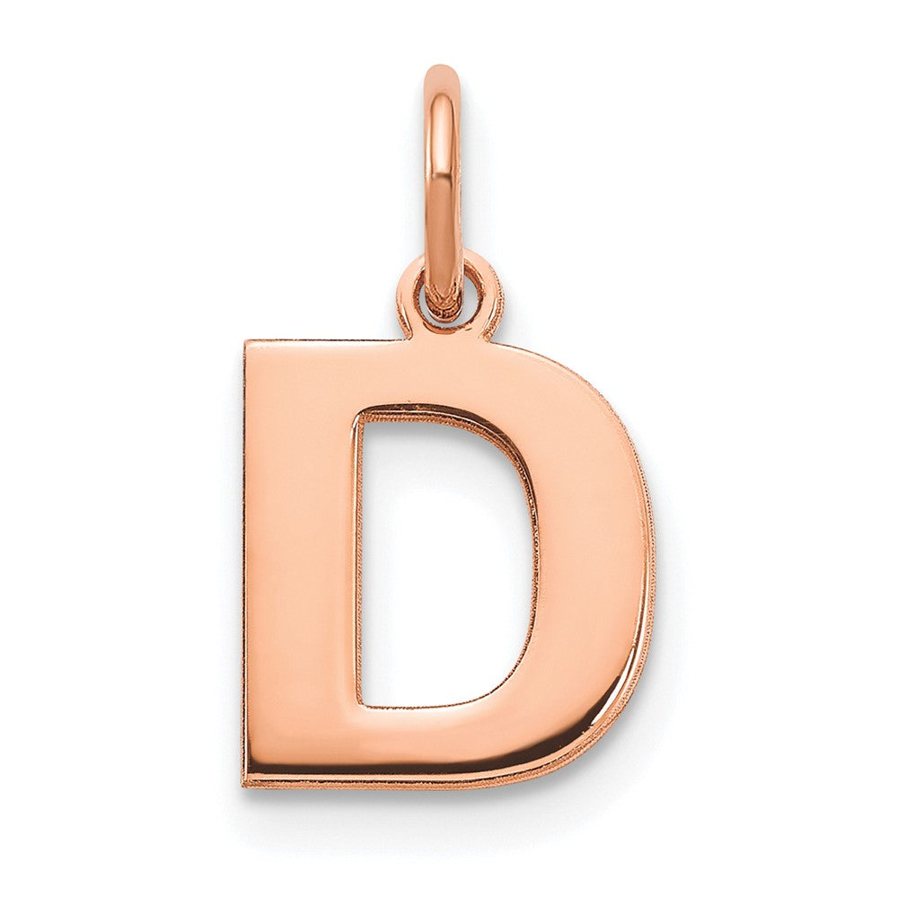 10k Rose Gold Letter D Initial Pendant