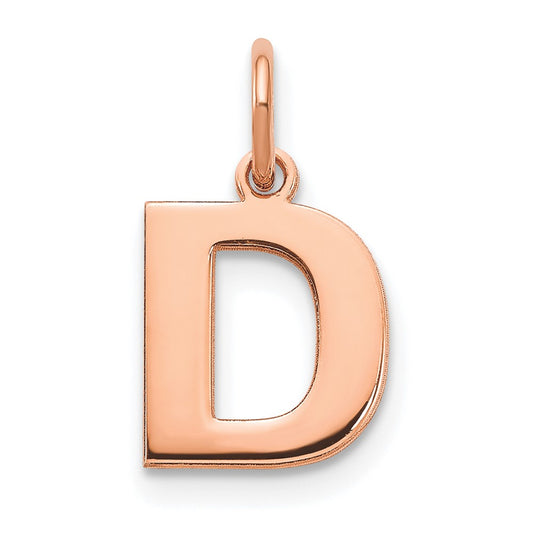 10k Rose Gold Letter D Initial Pendant