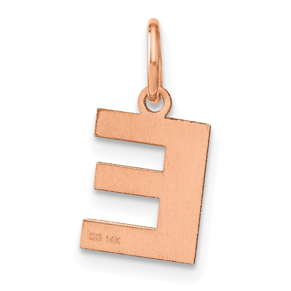 10k Rose Gold Letter E Initial Pendant