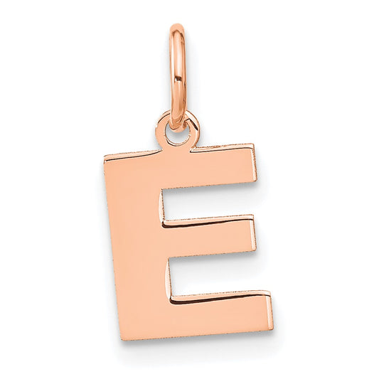 10k Rose Gold Letter E Initial Pendant