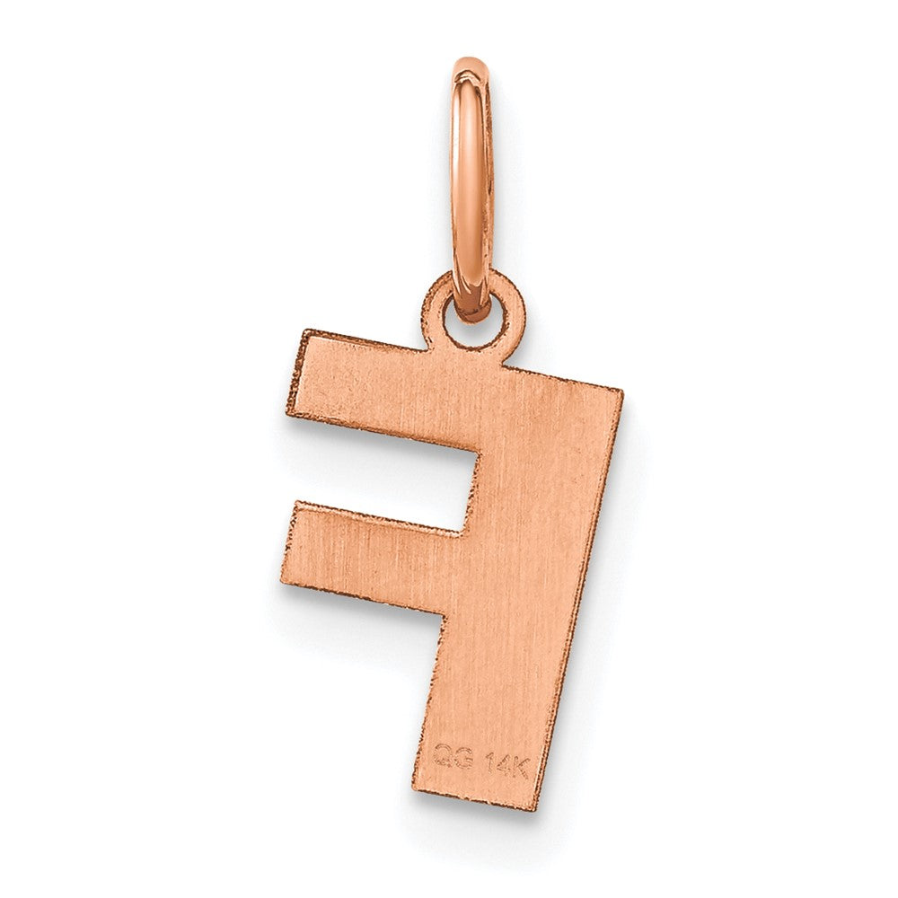 10k Rose Gold Letter F Initial Pendant