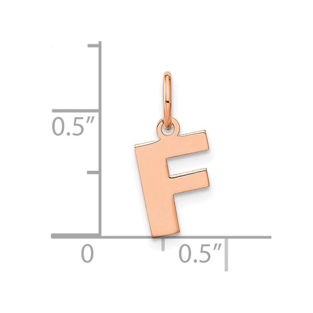 10k Rose Gold Letter F Initial Pendant