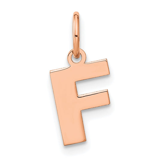 10k Rose Gold Letter F Initial Pendant