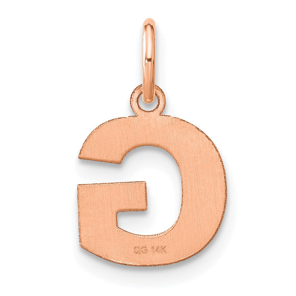 10k Rose Gold Letter G Initial Pendant
