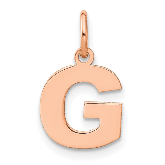10k Rose Gold Letter G Initial Pendant