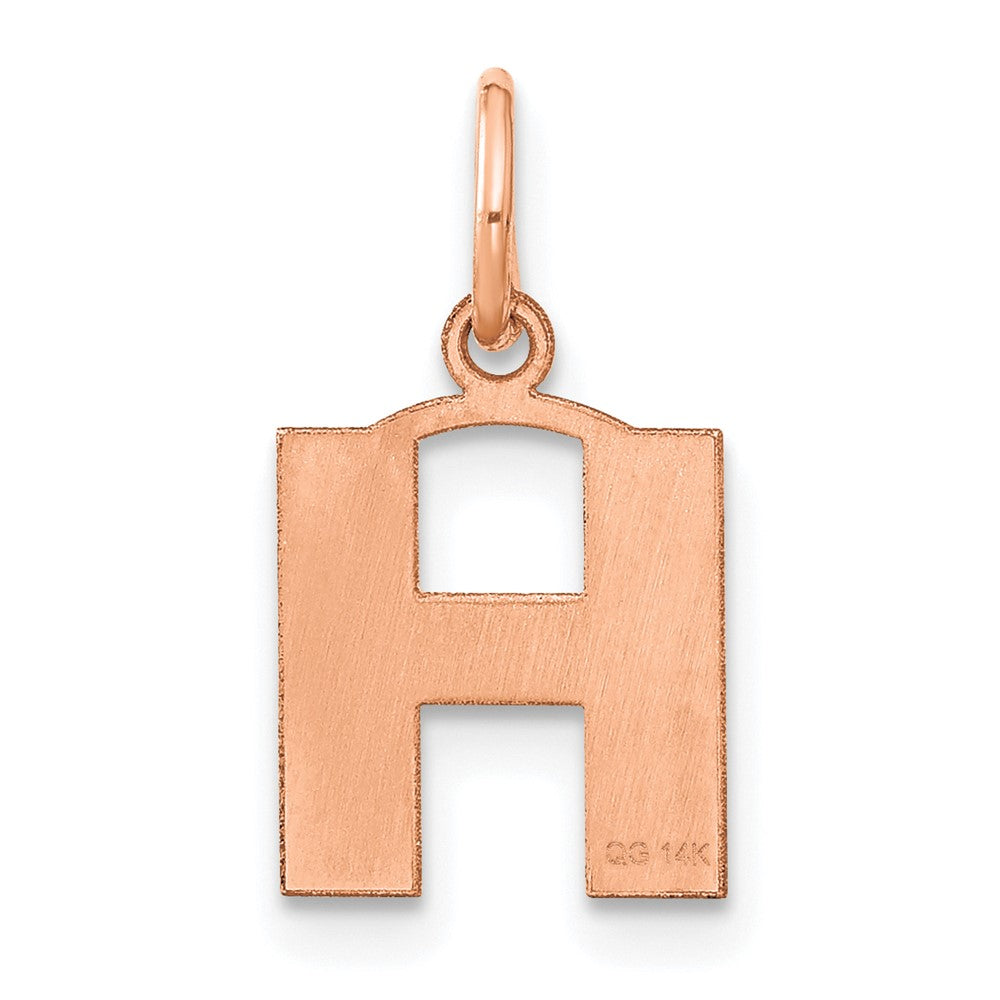 10k Rose Gold Letter H Initial Pendant