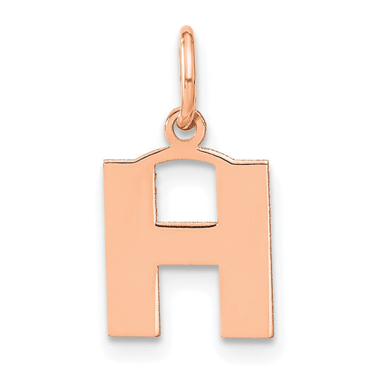 10k Rose Gold Letter H Initial Pendant