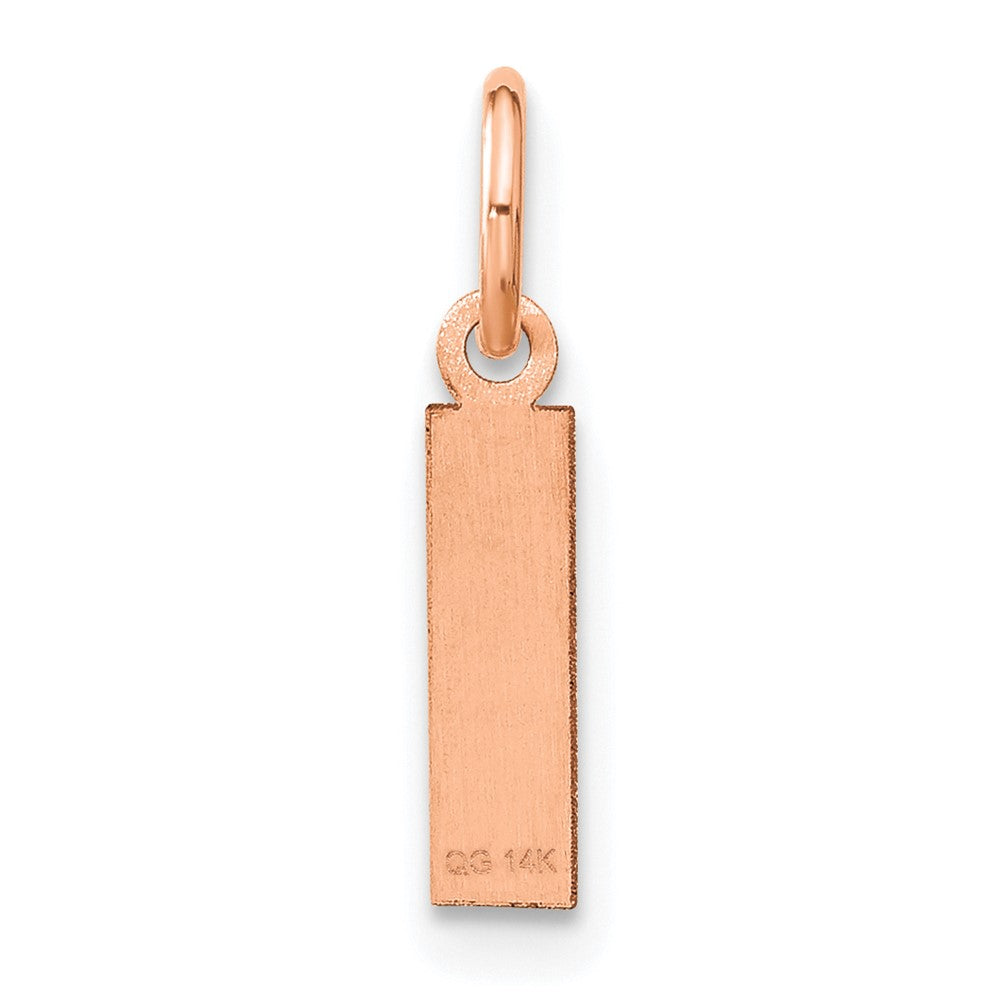 10k Rose Gold Letter I Initial Pendant
