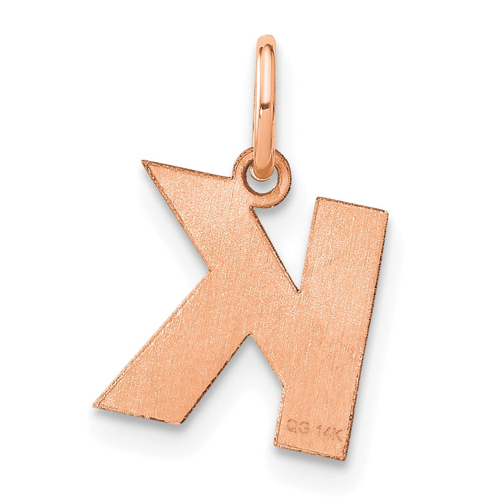 10k Rose Gold Letter K Initial Pendant